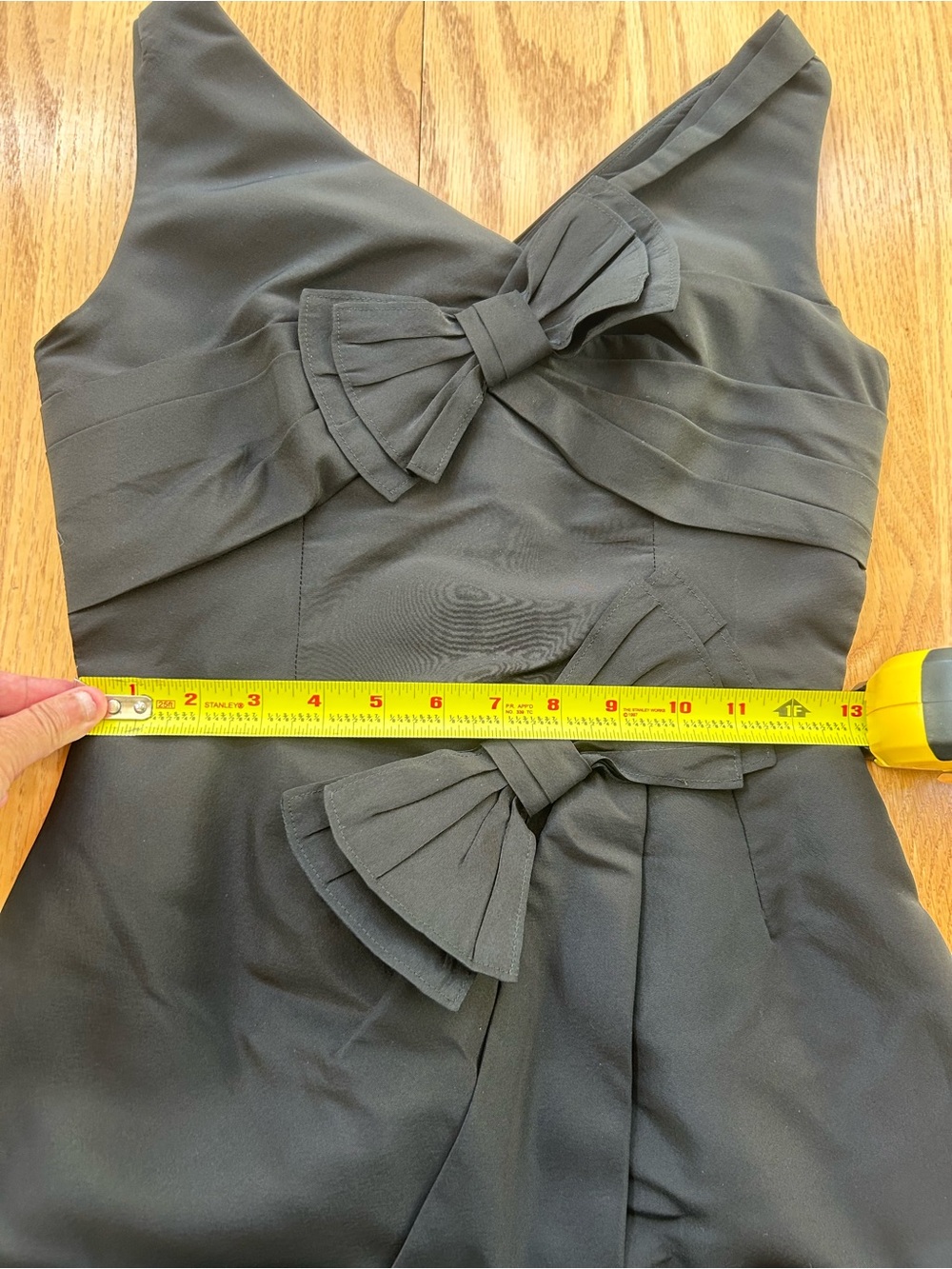 Oscar de la Renta Black Silk Cocktail Dress Bow Detail‎ Made in Italy Womens 0 - Picture 9 of 10
